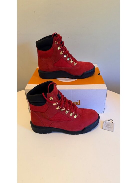 Timberland Mens 6-Inch Waterproof Field Boot Dark Red Nubuck Size 8.5 M main image 11
